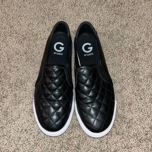 GUESS Black Leather Slip-Ons